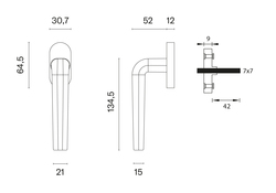 Oválne kľučky na okná Čierny APRILE