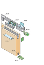 Sety - koľajnice a vozíky na posuvné drevené dvere Čierny SISCO SISTEM
