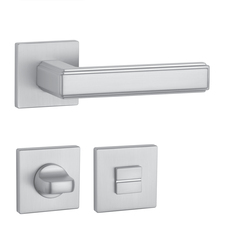 Kľučky na hranatých rozetách Strieborný APRILE