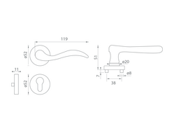 Kľučky na spevnených okrúhlych rozetách bez prekrytia vložky Zlatý Mariani