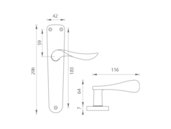 Kľučky na oválnych štítoch Strieborný Ghidini