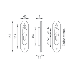 Mušle a madielka na posuvné drevené dvere Zlatý FROSIO BORTOLO