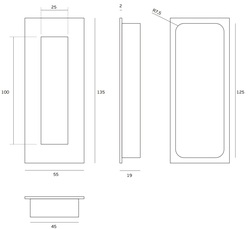 Mušle a madielka na posuvné drevené dvere Zlatý JNF