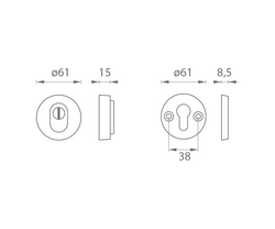 Bezpečnostné a spevnené rozety Strieborný AXA