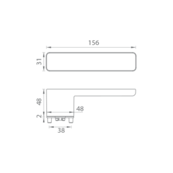Kľučky na obdĺžnikových rozetách Čierny Griffwerk