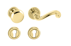 Kľučky na okrúhlych rozetách Zlatý Tupai