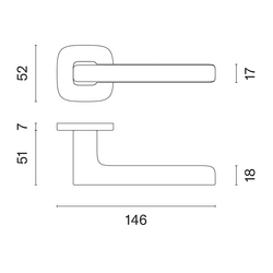 Kľučky na hranatých rozetách Strieborný APRILE