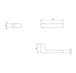 Minimalistické kľučky bez rozety na interiérové dvere Čierny NUDA - VERUM ITALY
