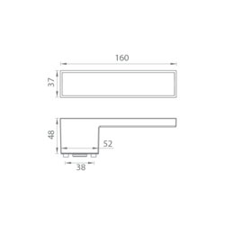 Kľučky na obdĺžnikových rozetách Čierny Griffwerk