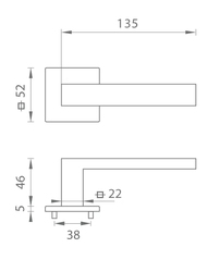Kľučky na hranatých rozetách Biely Tupai