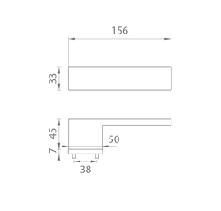 Kľučky na obdĺžnikových rozetách Strieborný APRILE
