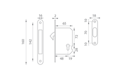 Zámky na posuvné dvere Strieborný FT