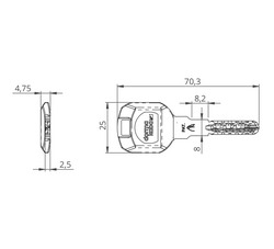Kľúče PENTA Strieborný DORMAKABA