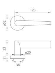 Kľučky na okrúhlych rozetách Strieborný Tupai