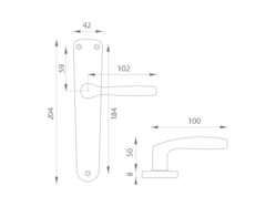 Kľučky na oválnych štítoch Zlatý KE