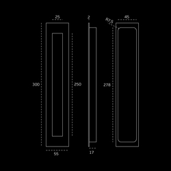 Mušle a madielka na posuvné drevené dvere Čierny JNF