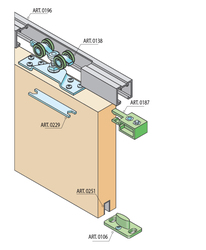 Sety - kolajnice a vozíky na posuvné sklenené dvere Čierny SISCO SISTEM