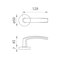 Kľučky na okrúhlych rozetách Strieborný BA