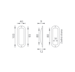 Mušle a madielka na posuvné drevené dvere Strieborný URFIC