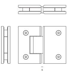 Horizontálne pánty a závesy na sklenené dvere Strieborný JNF