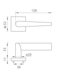 Kľučky na hranatých rozetách Sivý Tupai