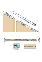 Sety - koľajnice a vozíky na posuvné drevené dvere Čierny SISCO SISTEM