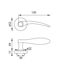 Kľučky na okrúhlych rozetách Strieborný URFIC