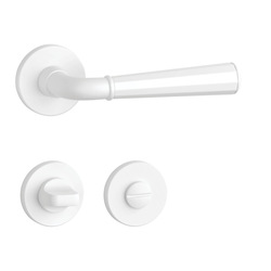 Kľučky na okrúhlych rozetách Biely APRILE