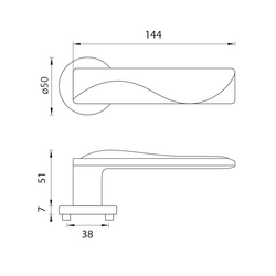 Kľučky na okrúhlych rozetách Strieborný LINEA CALI