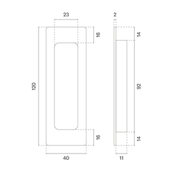 Mušle a madielka na posuvné drevené dvere Medený STERK