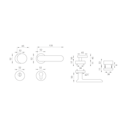 Kľučky na spevnených okrúhlych rozetách s prekrytím vložky Sivý Tupai
