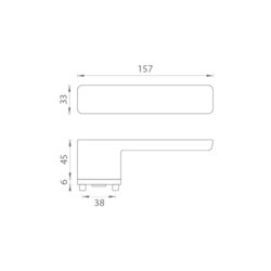Kľučky na obdĺžnikových rozetách Sivý MPK