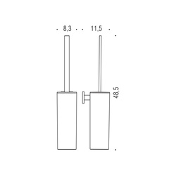 WC kefy s nádobou Čierny COLOMBO