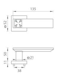 Kľučky na hranatých rozetách Čierny Tupai