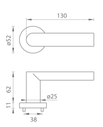 Kľučky na okrúhlych rozetách Strieborný Tupai