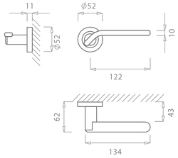Kľučky na okrúhlych rozetách Kombinovaný Tupai