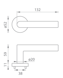 Kľučky na okrúhlych rozetách Strieborný Tupai