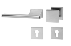 Kľučky na obdĺžnikových rozetách Strieborný Tupai