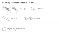 Sety - koľajnice a vozíky na posuvné drevené dvere Čierny SISCO SISTEM