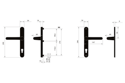 Kľučky na bezpečnostných oválnych štítoch bez prekrytia vložky Strieborný MPK