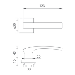 Kľučky na hranatých rozetách Strieborný FROSIO BORTOLO