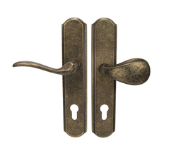 Kľučky na spevnených rustikálnych štítoch bez prekrytia vložky Bronzový Mariani