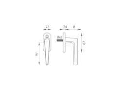 Kľučky na balkónové dvere Zlatý Ghidini