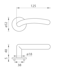 Kľučky na okrúhlych rozetách Strieborný Tupai