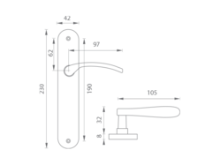 Kľučky na oválnych štítoch Hnedý KE