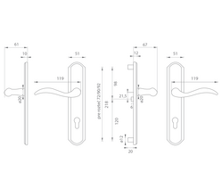 Kľučky na spevnených rustikálnych štítoch bez prekrytia vložky Zlatý Mariani