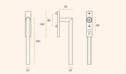 Kľučky na balkónové dvere Strieborný JNF