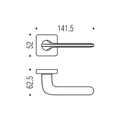 Kľučky na hranatých rozetách Medený COLOMBO