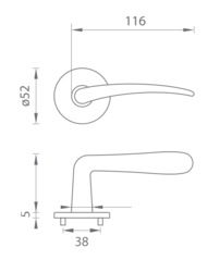 Kľučky na okrúhlych rozetách Čierny Tupai