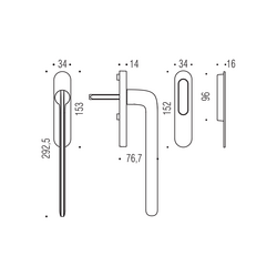 Kľučky na balkónové dvere Zlatý COLOMBO